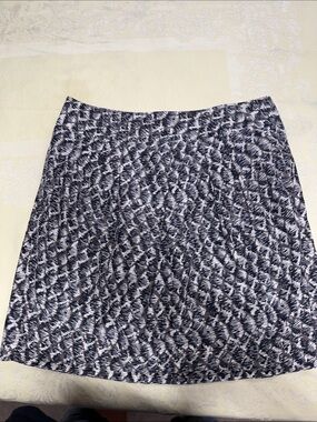 Banana Republic Black and White Geometric Skater Skirt